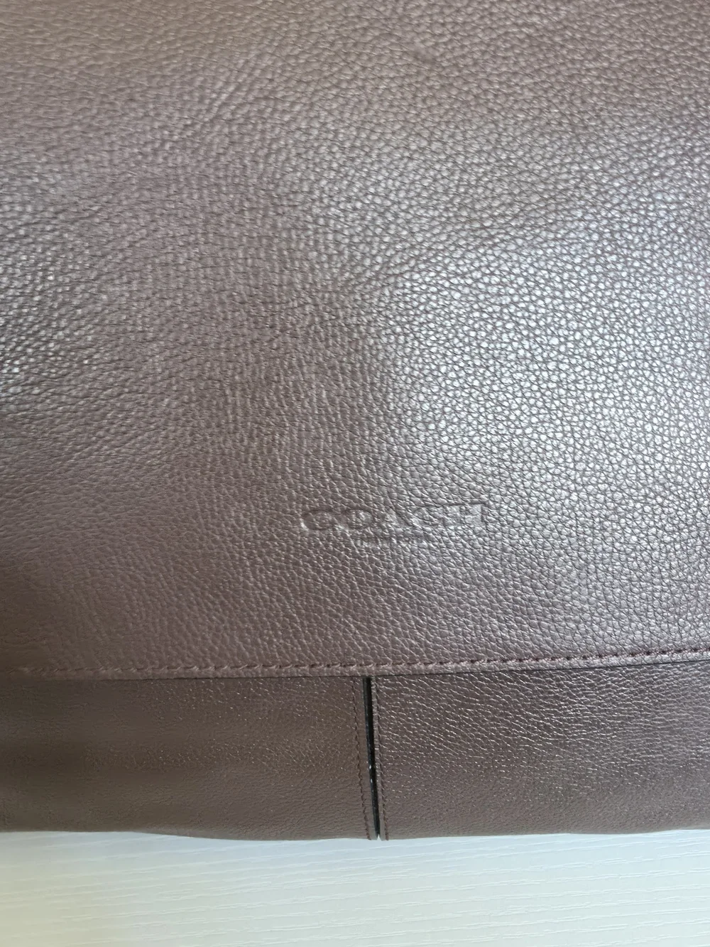 Coach Sullivan Messenger Crossbody Bag in dark brown cowhide leather